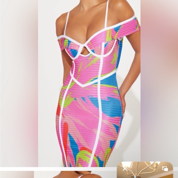 Dresses & Skirts - Vibrant Pink Off-Shoulder Dress